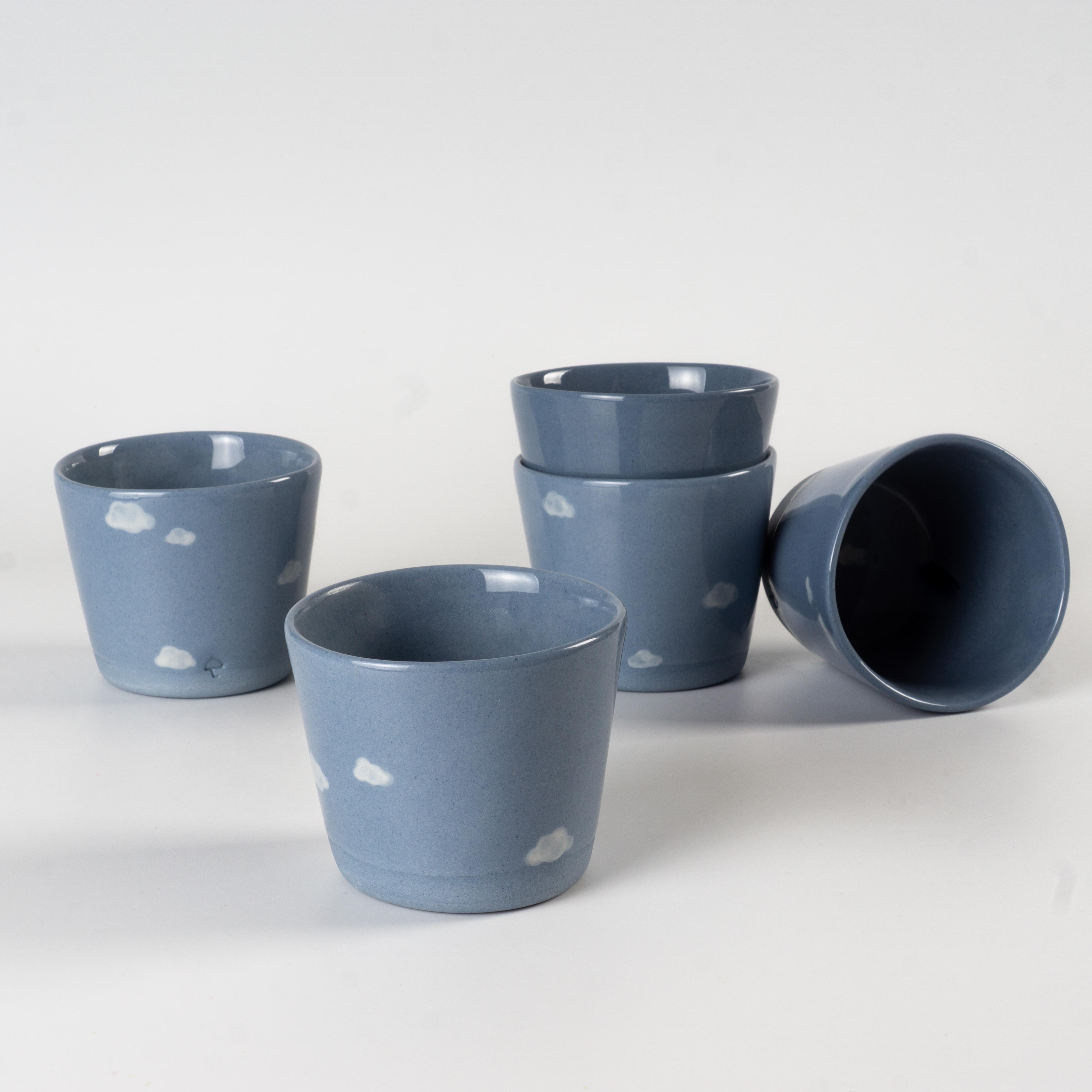 Стаканчик керамический с облаками ручная работа полуфарфор 200 мл (PRS-GL-IMG-ONE-I-CLUD) - фото 5