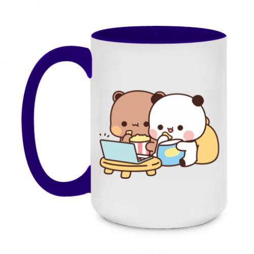 Чашка керамическая двухцветная Bubu and Dudu Chilling 420 мл Темно-синий (15866274-8-194564)