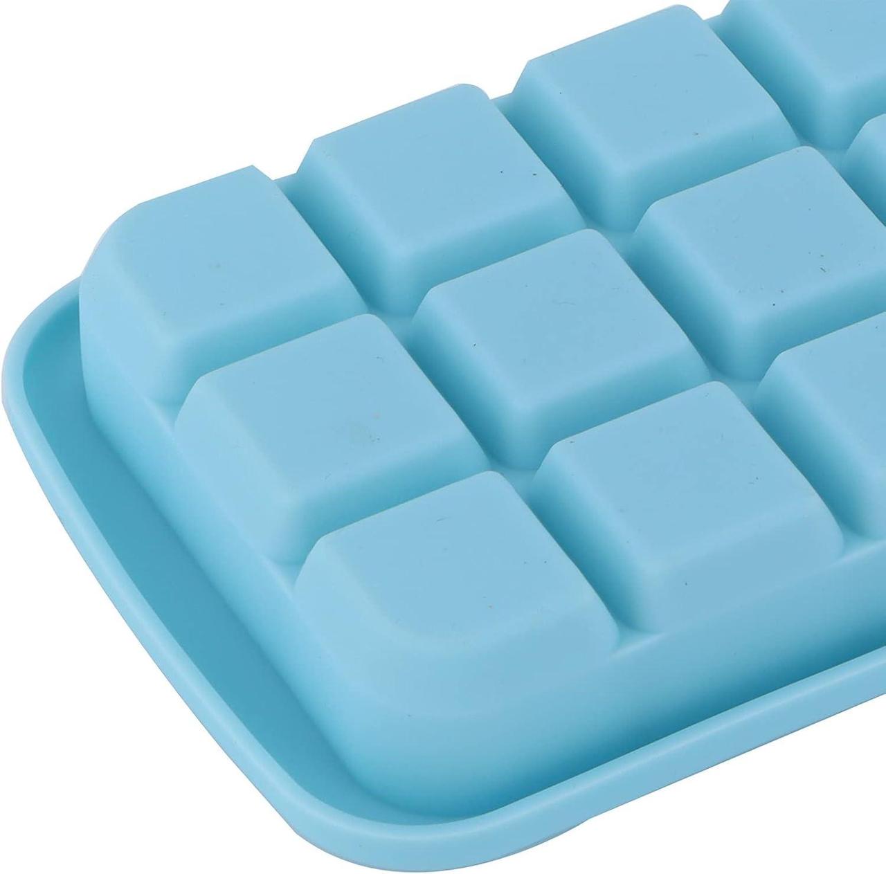 Форма для льоду силіконова з кришкою Кубики 24 комірки Блакитний (Е051484) - фото 3