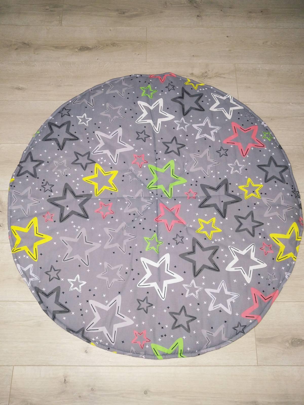 Игровой коврик для ползанья и розвития Звезды Белый/Серый (1672324308) Игровой коврик для ползанья и розвития Звезды Белый/Серый (1672324308)