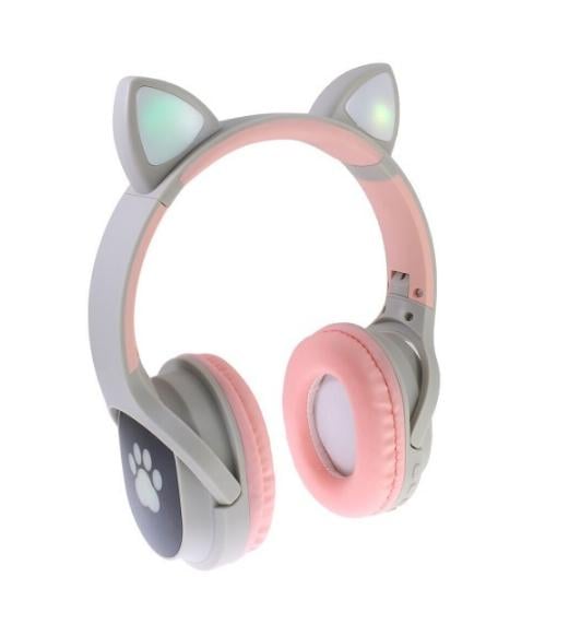 Наушники беспроводные Cat Ear VZV-380M Bluetooth с ушками и LED подсветкой Серый Наушники беспроводные Cat Ear VZV-380M Bluetooth с ушками и LED подсветкой Серый
