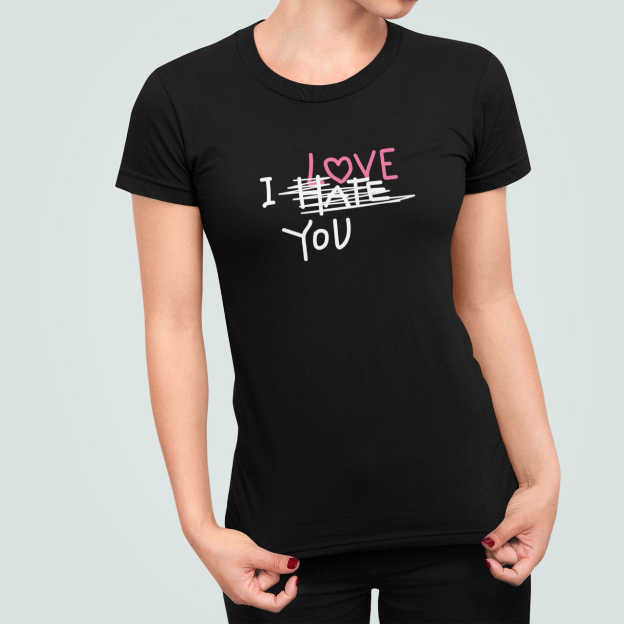 Футболка женская Stedman с принтом "I love you" М Черный (ПН415.1-2)