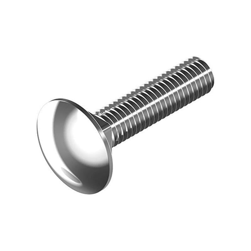 Болт Metalvis DIN603 напівкругла головка/квадратний підголівник М8х16 8.8 цинк білий повне різьблення 11,6 мм 200 шт. (5V2880005V28801620)