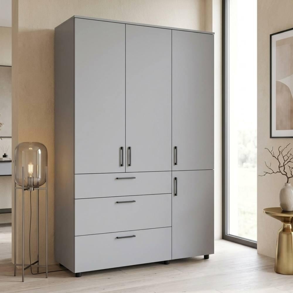 Шкаф для одежды Doros Торн 3 ДСП/3Ш полки 135х51,6х200 см Серый (DRS-012064)