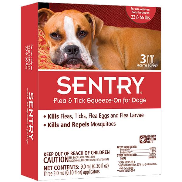 Крапли от блох клещей и комаров Sentry для собак весом 15-30 кг (23647)