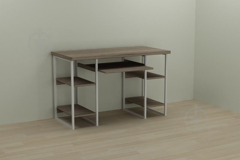 Компьютерный стол Ferrum-decor Тим 75x140x60 белый ДСП Дуб Сонома Труфель 32мм