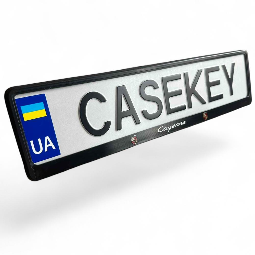 Авторамка с лакированной печатью Porsche Cayenne (poramka3)
