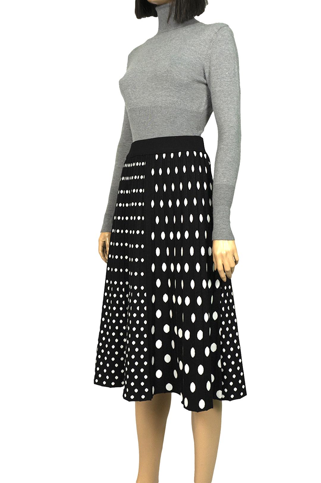 Спідниця міді двостороння Forza Viva MW-KS-1985 трикотажна р. 42 Чорно-білий (17852322) - фото 8