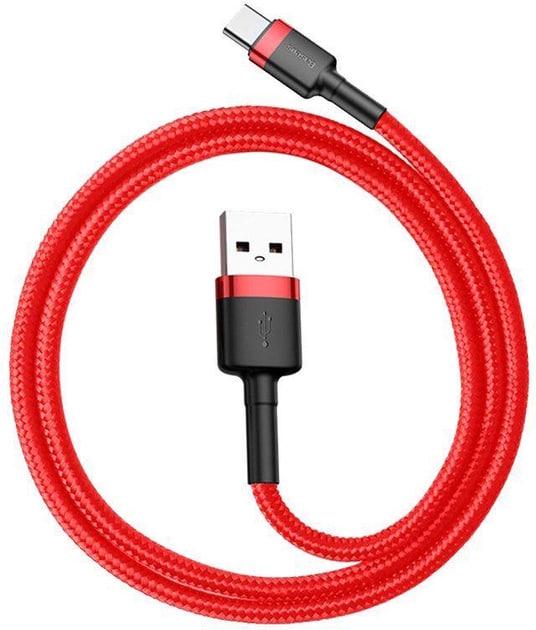 Кабель для быстрой зарядки BASEUS Cafule Cable USB to Type-C Quick Charge 3,0 3 A 1 м Red (CATKLF-B09) - фото 5