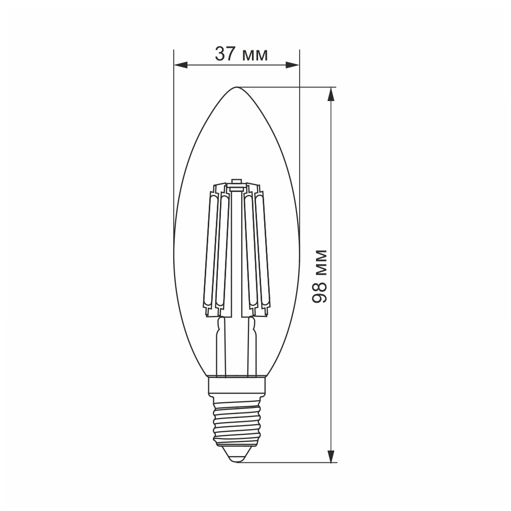 Лампа світлодіодна Videx Filament C37F 6 Вт E14 3000K (VL-C37F-06143) - фото 2