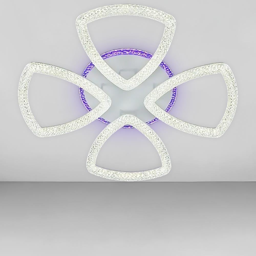 Люстра потолочная светодиодная Light House SC-19178/4C WH/PK/BU/PL 2,4 G 112W/10W 660х100 мм Белый