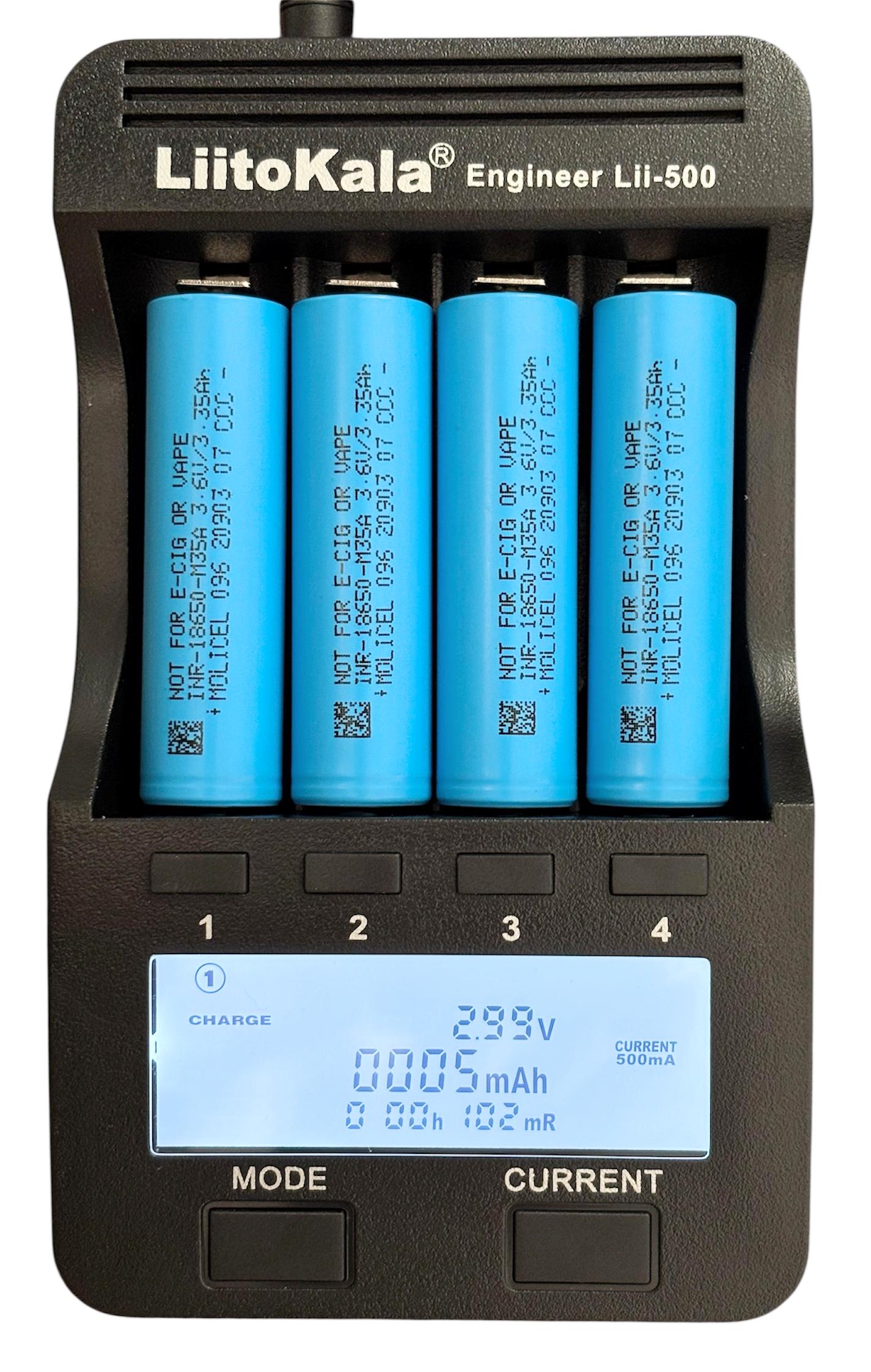 Зарядное устройство зарядка для аккумулятора 18650 и других LiitoKala Lii-500 4 ячейки дисплей тестирования емкости (32943336)