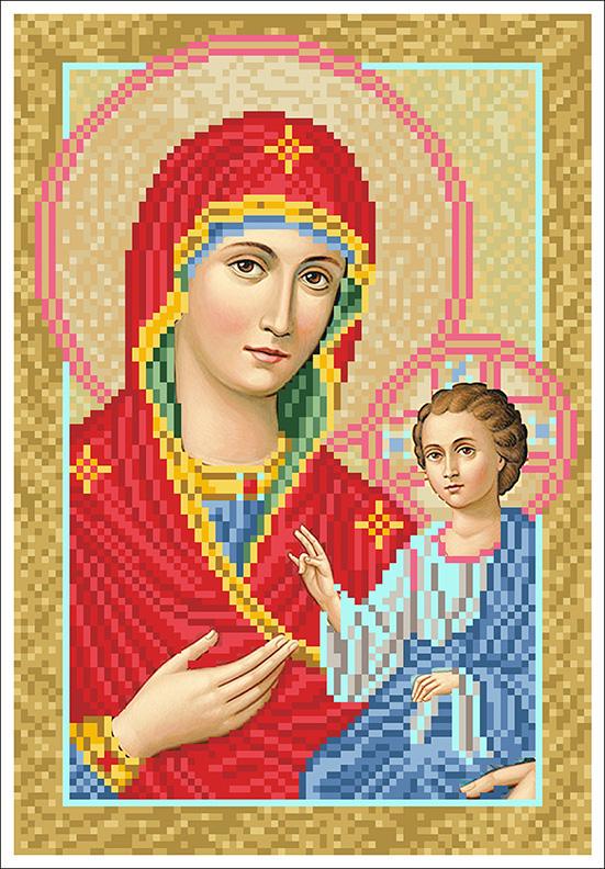 Набор для вышивки бисером Богородица-Одигитрия 17,57х25,61 см (БОн) Набор для вышивки бисером Богородица-Одигитрия 17,57х25,61 см (БОн)