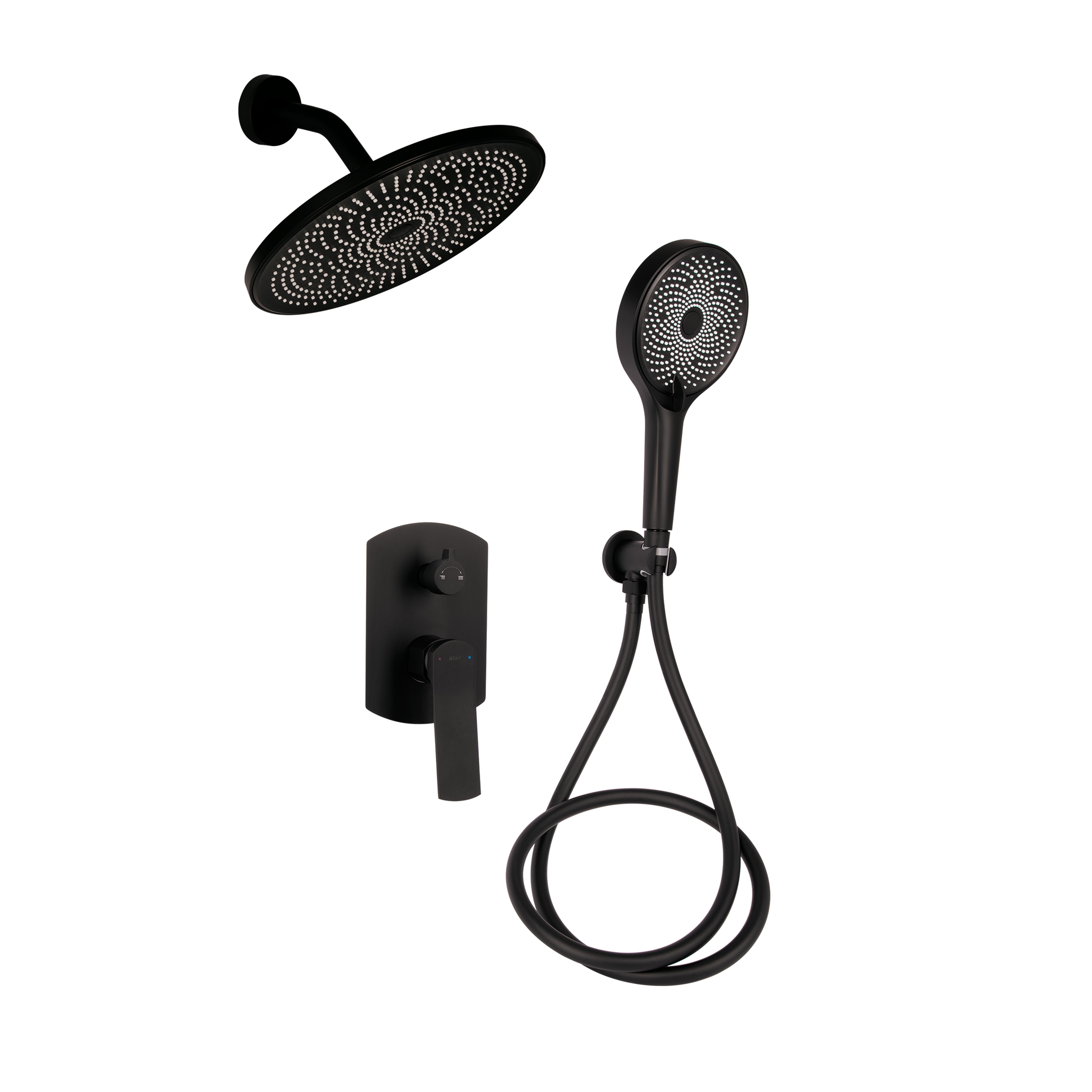 Душевая система Q-tap Slavonice QTSLA113BLM45900 скрытого монтажа на два потребителя Black matt (SD00052024)