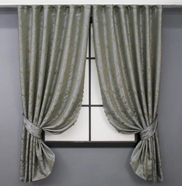 Комплект штор Magic жаккард 1,45х1,7 м 2 шт. Песочный/Черный (1608ш 35-0251)