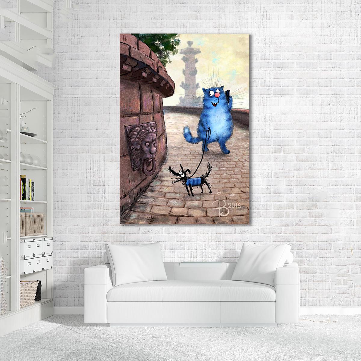 Модульная картина Прогулка Котик в Питере 1 модуль 50x75 см