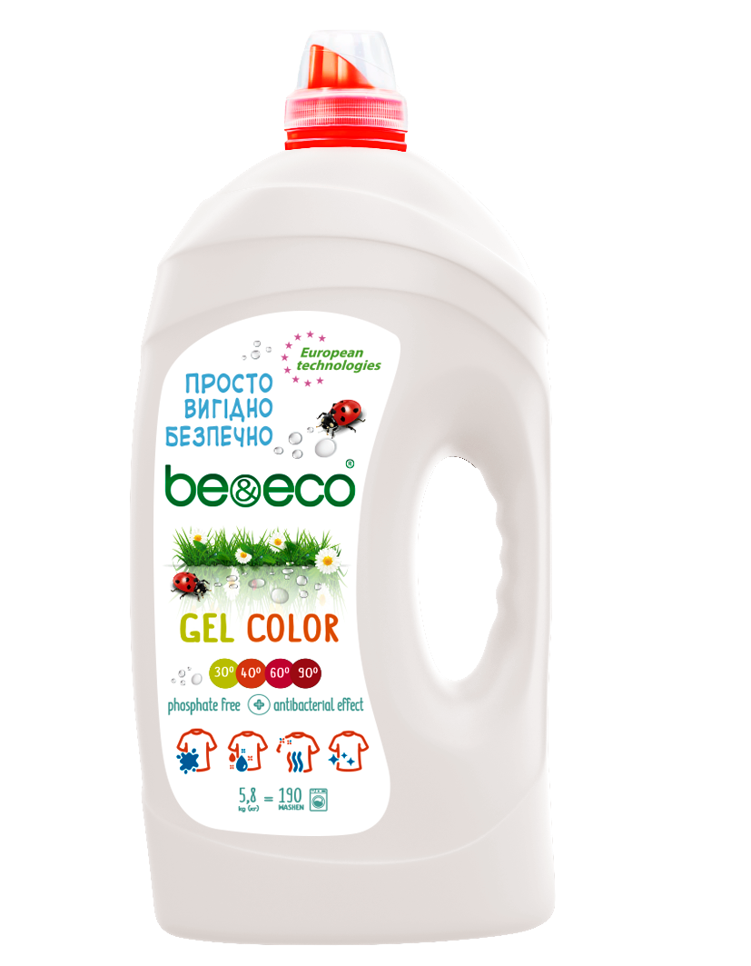 Гель для прання Be&Eco Color 5800 мл 190 прань