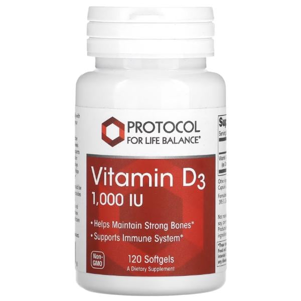 Витамин D Protocol for Life Balance Vitamin D-3 1000 IU 120 Softgels (23712900)