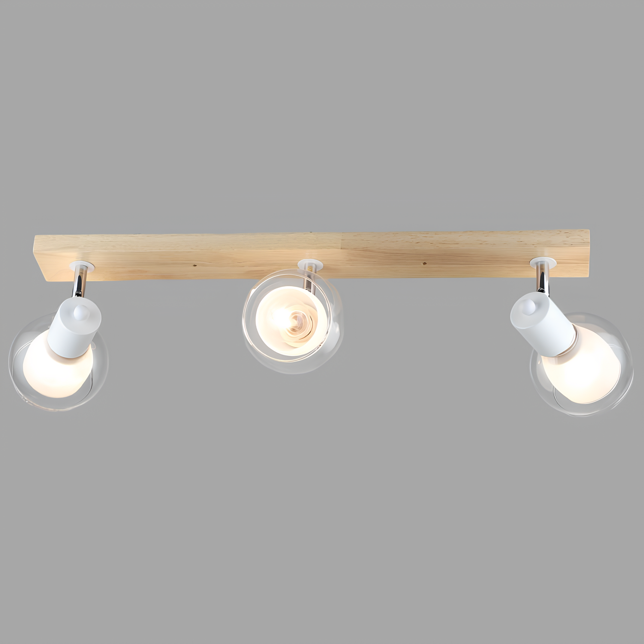 Люстра Svet на три плафона под лампы Е27 с поворотным механизмом Белый (SR-N5105/3 WT+WOOD)