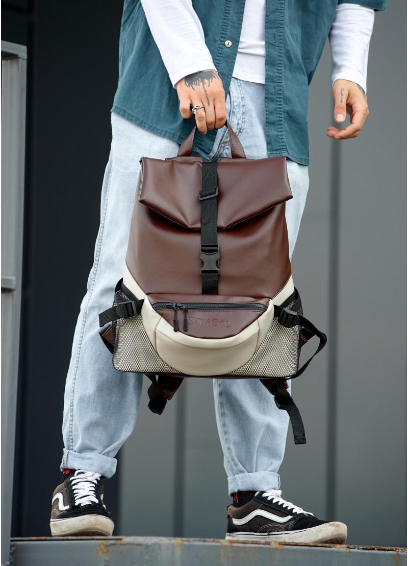 Рюкзак чоловічий Sambag Rene Double Шоколадний (15351011) - фото 5