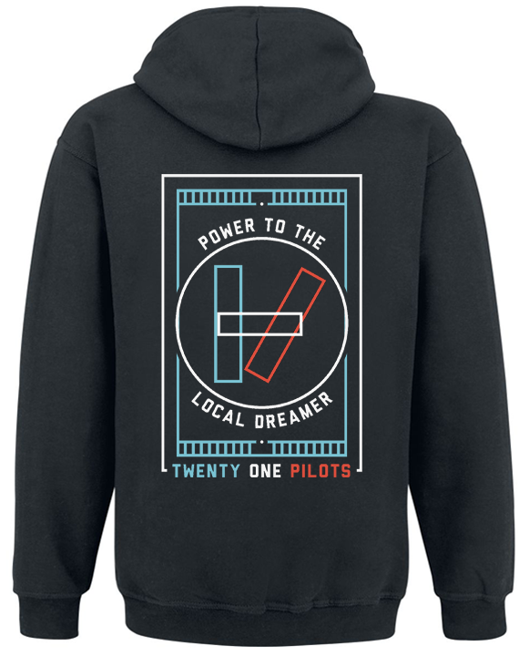 Толстовка з блискавкою "Twenty One Pilots-Power To The Local Dreamer" XL Чорний (42370) - фото 2 Толстовка з блискавкою "Twenty One Pilots-Power To The Local Dreamer" XL Чорний (42370) - фото 2