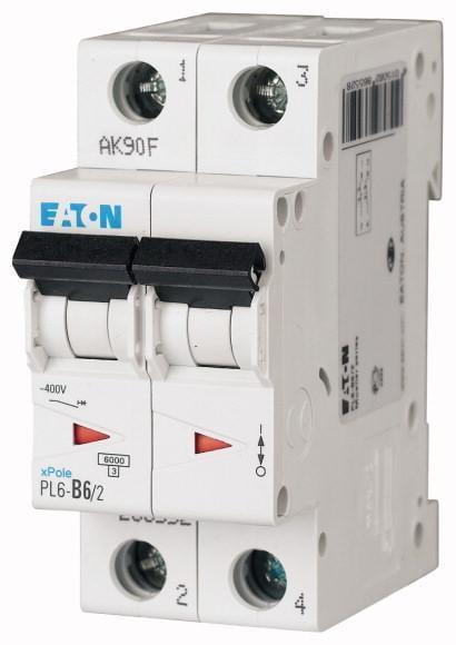 Автоматический выключатель Eaton двухполюсный PL6-B6/2 (286552)