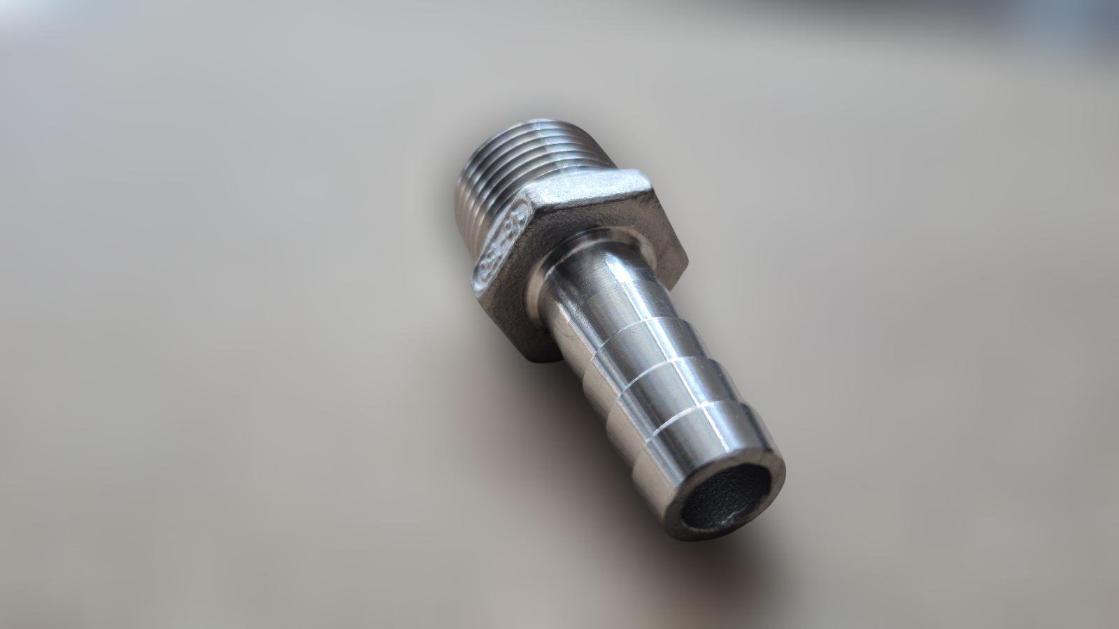 Штуцер шланговый резьбовой DN15 AISI304 BSPP елка н/ж сталь ЗР 12,7 мм 1/2" (29203285) - фото 5