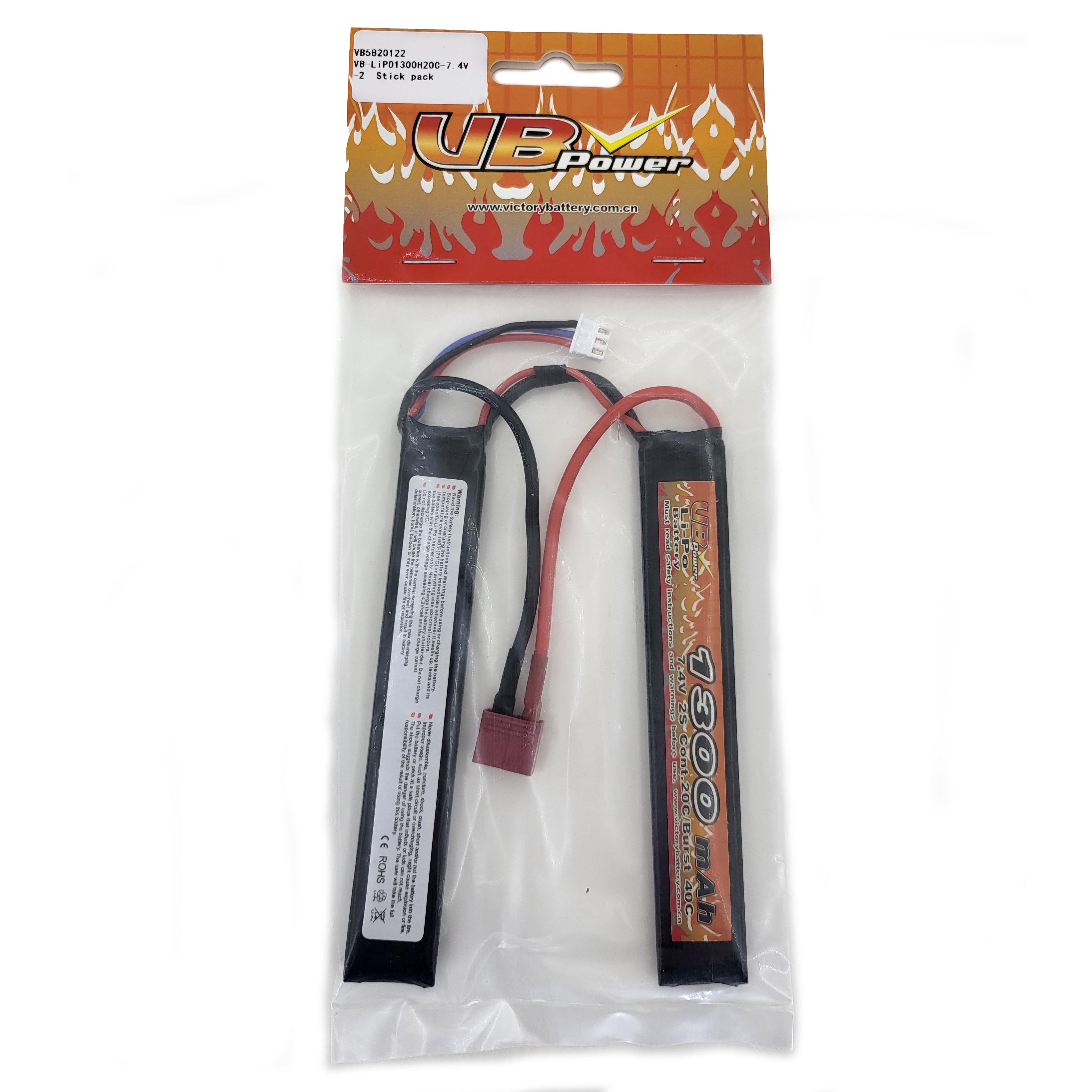 Акумулятор VB Power VB5820122 для Airsoft Li-Pol 20-40C 7,4V 1300 mAh (14195796)