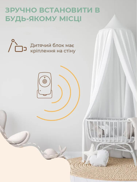 Видеоняня с дисплеем 3,2" камера/ночное видение/двухсторонний звук/датчик температуры/аккумулятор (540942604) - фото 8