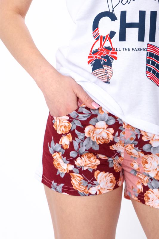 Піжама жіноча Носи Своє футболка та шорти р. 46 Бордовий (8072-002-33) - фото 3