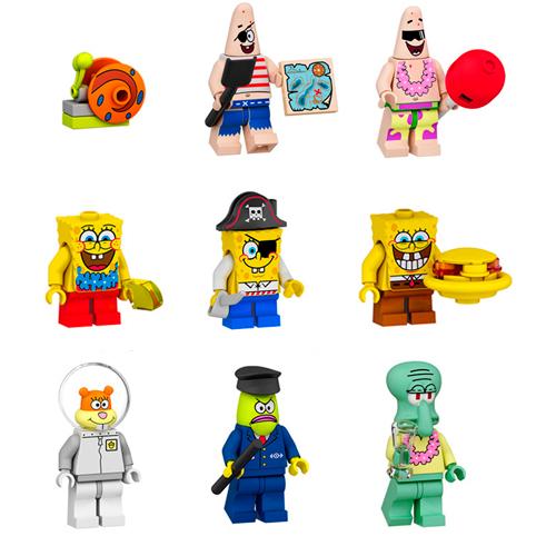 Набор фигурок iBlock Квадратные шт. аны SpongeBob Set 9 шт. (3788)