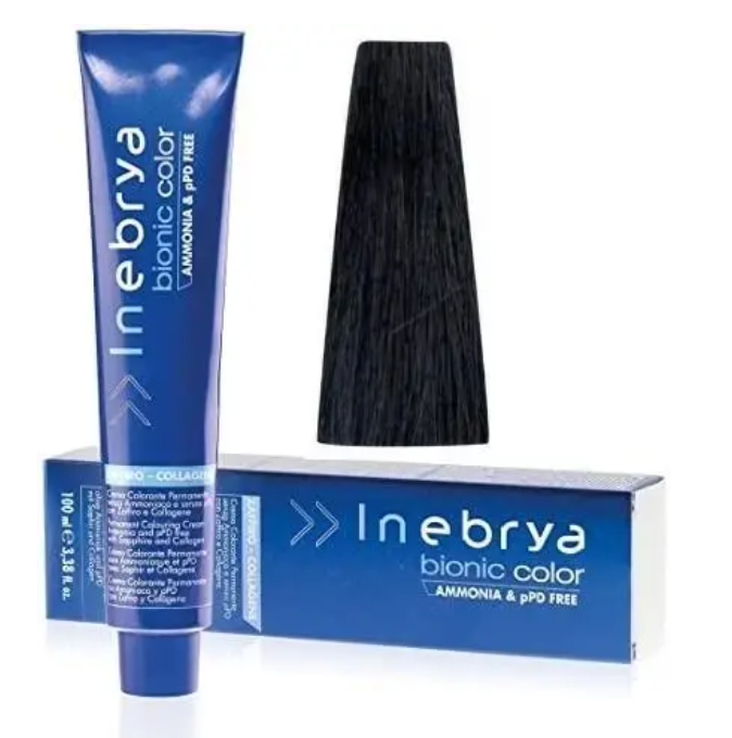 Крем-краска для волос INEBRYA Bionic Сolor стойкая без аммиака 100 мл 1/10 Сине-черный Крем-краска для волос INEBRYA Bionic Сolor стойкая без аммиака 100 мл 1/10 Сине-черный