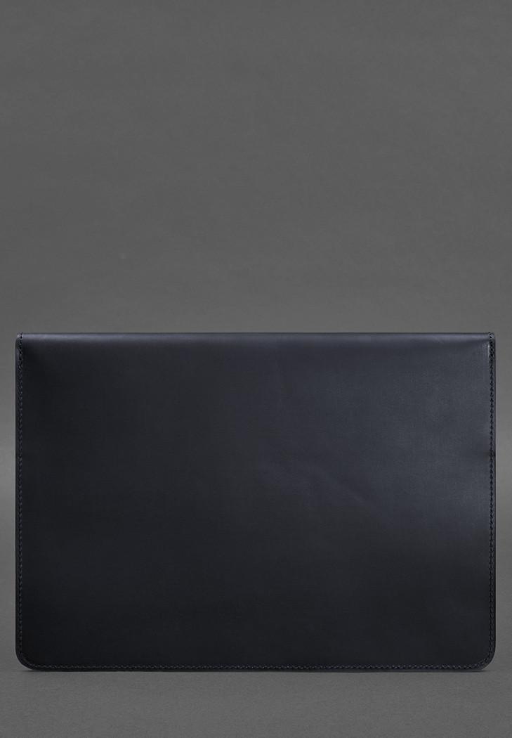 Чехол-конверт кожаный на магнитах для ноутбука универсальный Crazy Horse Синий (A-028004) - фото 4