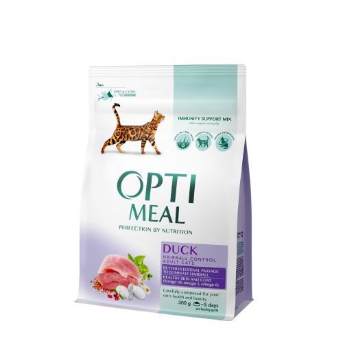 Сухой корм Optimeal выведение шерсти для кошек утка 4 кг