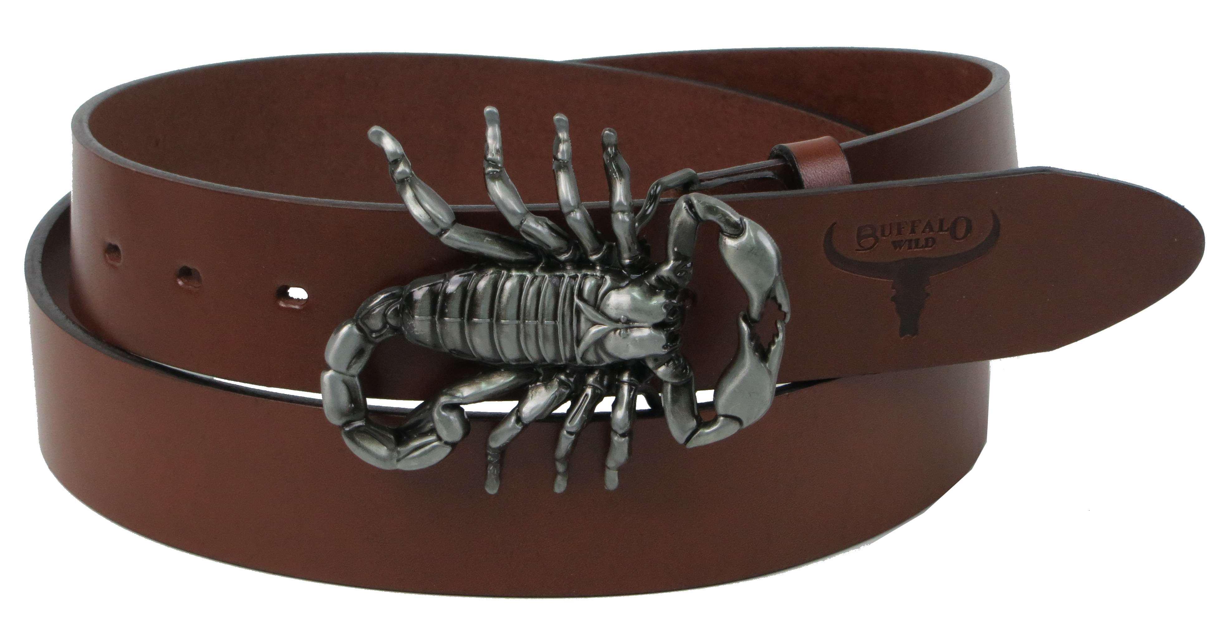 Ремінь чоловічий Cavaldi шкіряний Коричневий (Buffalo G3 brown)