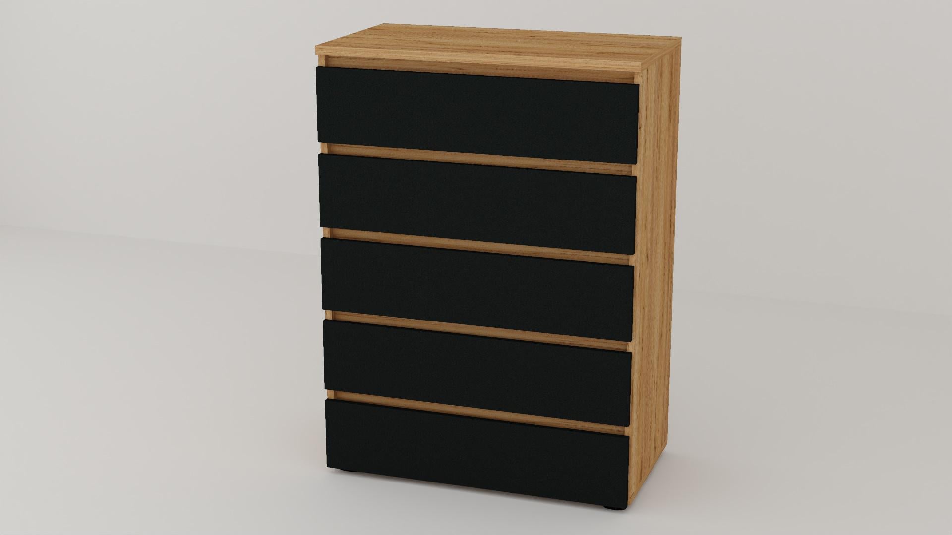 Комод Алекса СН-5/38 80х38х111 см Антрацитовый/Дуб крафт золотой