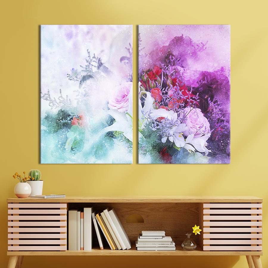 Картина на холсте Большой абстрактный букет цветов 165x122 см (854-2)