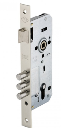 Замок врезной KALE 2000 152-3MR B 45 мм без цилиндра никель (1711808785)