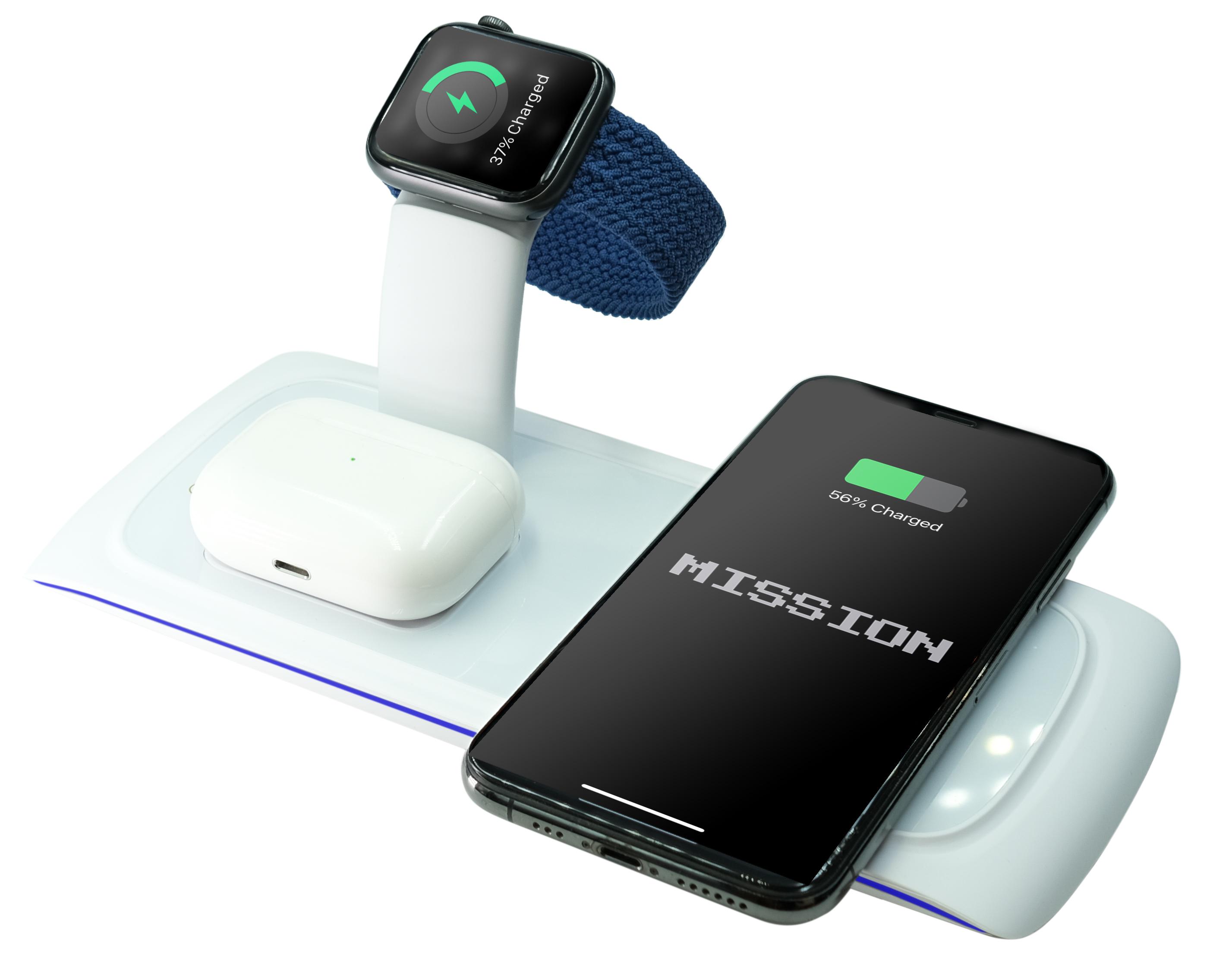 Беспроводное зарядное устройство Mission Wireless Dock White N33 3в1 (Mi-N33wh) - фото 2 Беспроводное зарядное устройство Mission Wireless Dock White N33 3в1 (Mi-N33wh) - фото 2