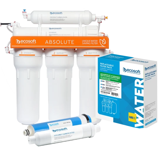 Картриджі для фільтра зворотного осмосу Ecosoft Absolute без мінералізатора річний запас (CHV15POST75GPD) - фото 4