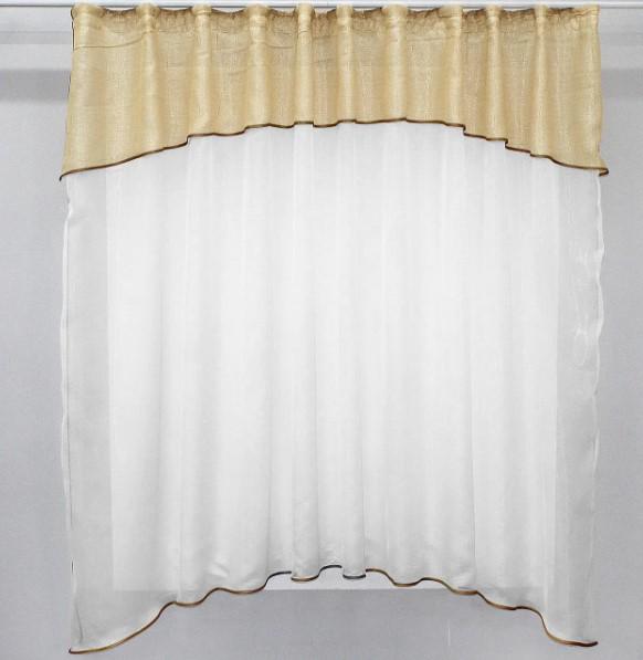 Гарнида на кухню шифон/батист 270х170 см Молочный/Золотистый (036к)