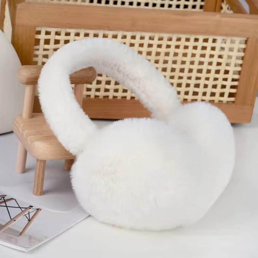 Наушники меховые складные Молочный (55015)