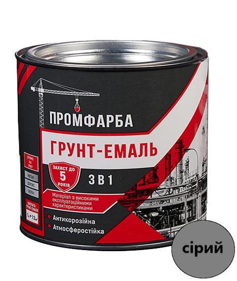 Грунт-эмаль антикоррозионная ПРОМКРАСКА 3в1 2,5 кг 1,85 л Серый
