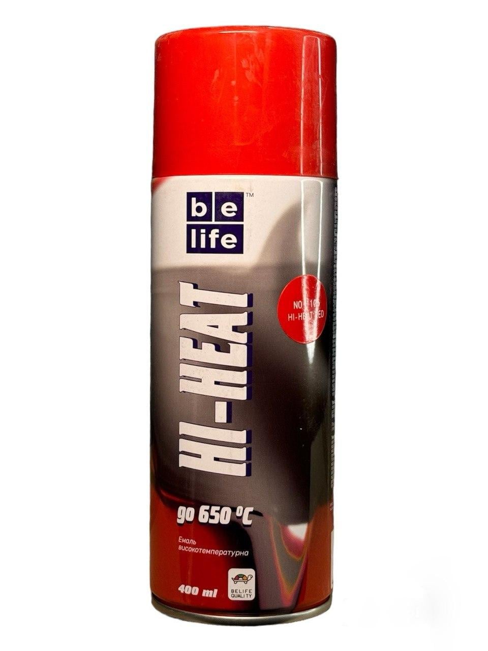 Краска аэрозольная жаропрочная Belife Hi-Heart Paint 400 мл 1106 Красный (23814398)