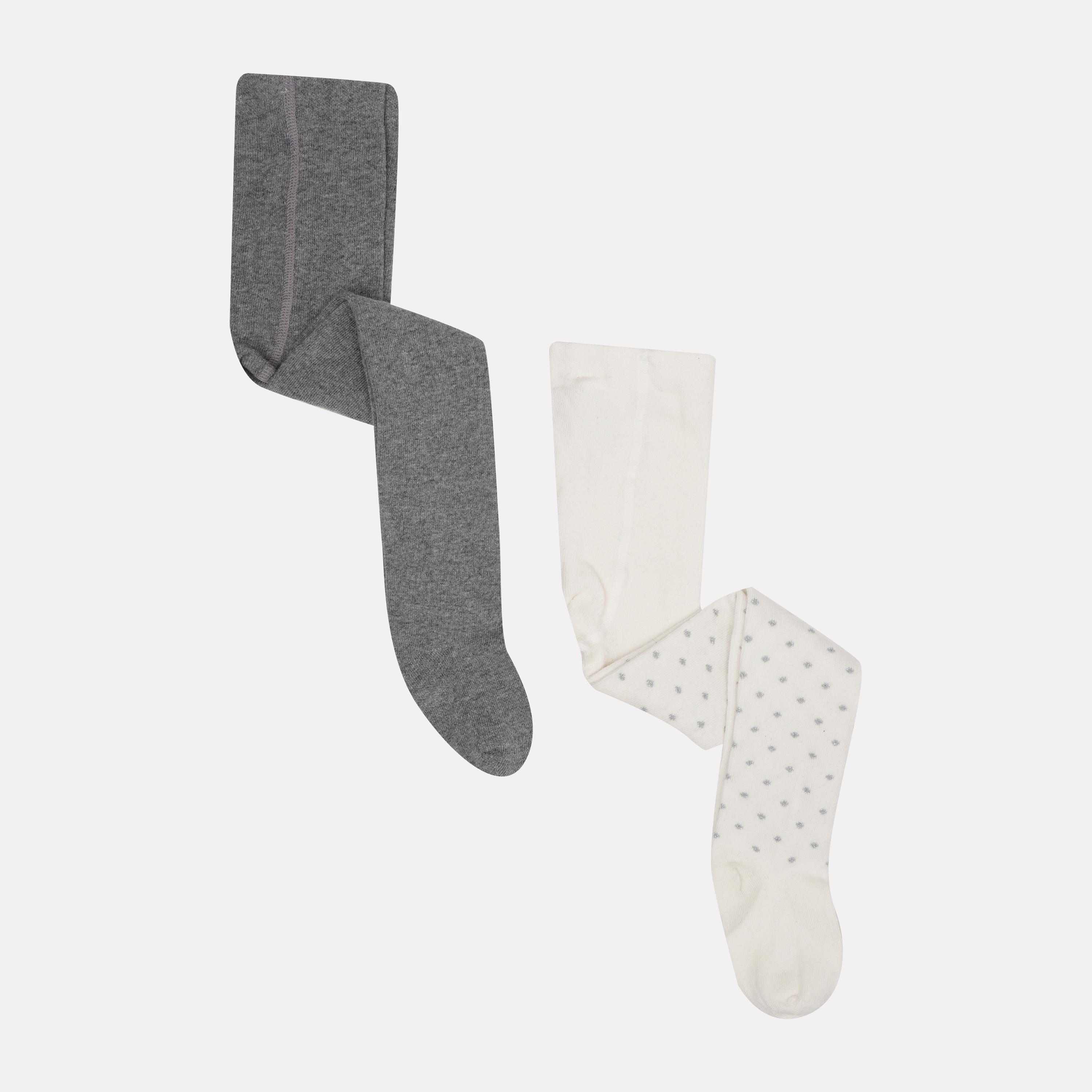 Колготки C&A 92 см 2 шт. Серый/Белый горох (41826643257072070268)