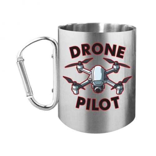 Кружка с ручкой карабин Drone Pilot 280 мл Серебряный (16602744-49-198177) - фото 1 Кружка с ручкой карабин Drone Pilot 280 мл Серебряный (16602744-49-198177) - фото 1