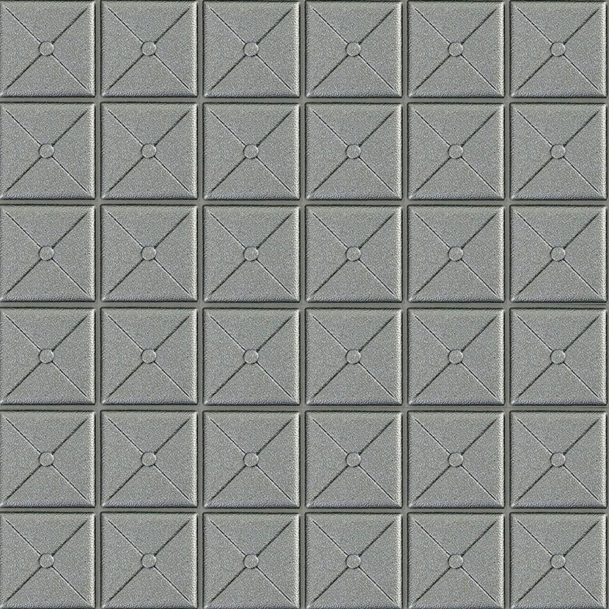 3D-панель самоклеящаяся Квадрат 700x700x8 мм Серебряный (177)