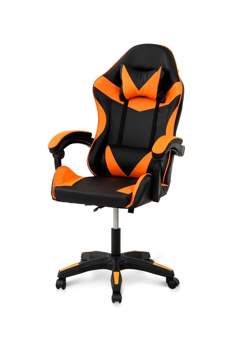 Стул офисный компьютерный Мікс Меблі Слим Черный/Оранжевый
