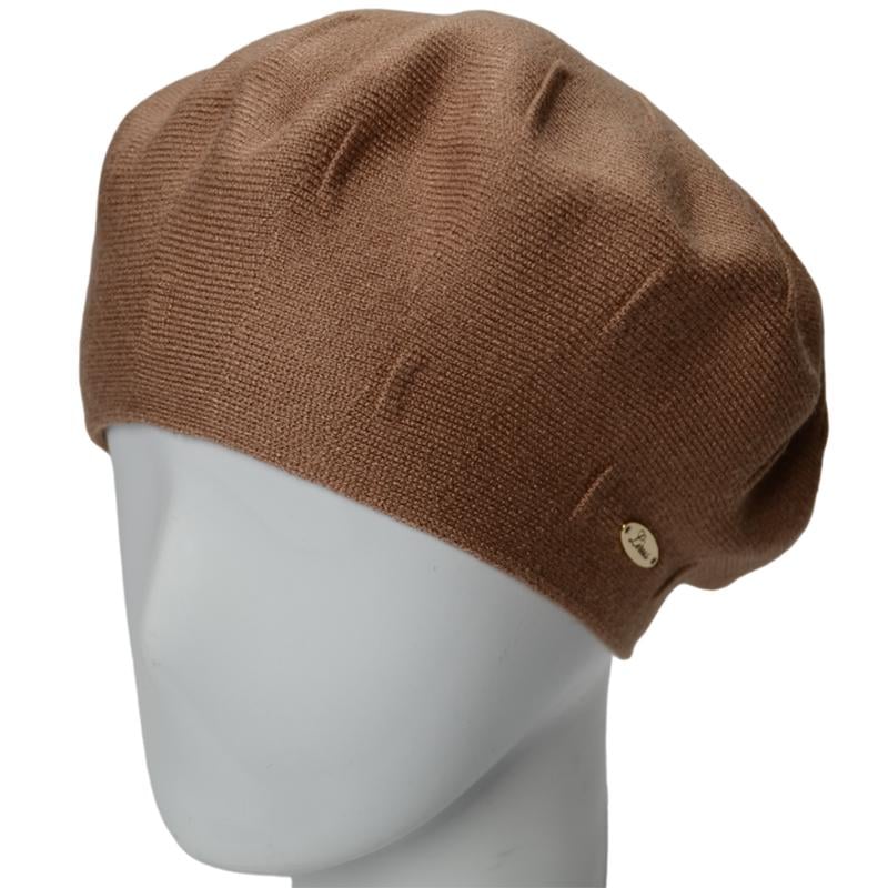Берет двойной женский из вискозы Lirus Дейзи one size Коричневый