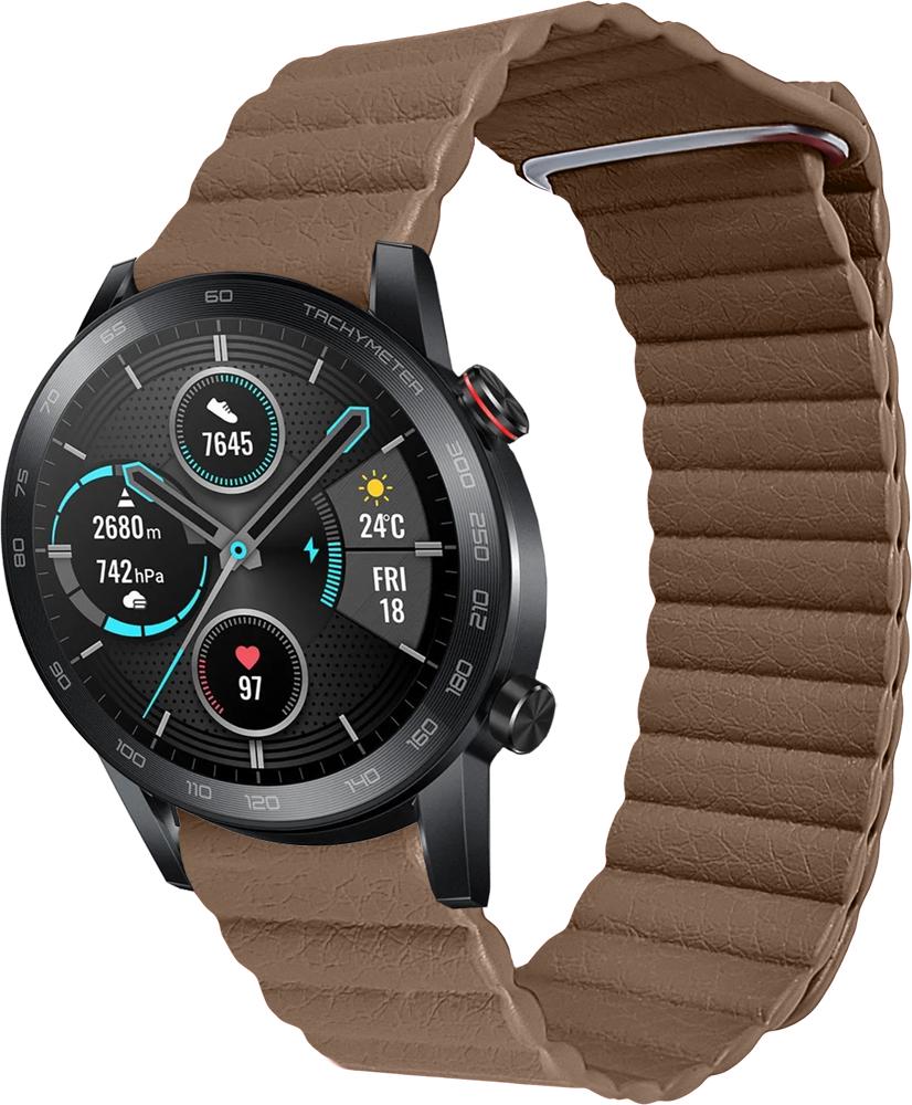 Ремінець шкіряний Genis для Honor Magic Watch 2 46 мм Brown (26523-30)